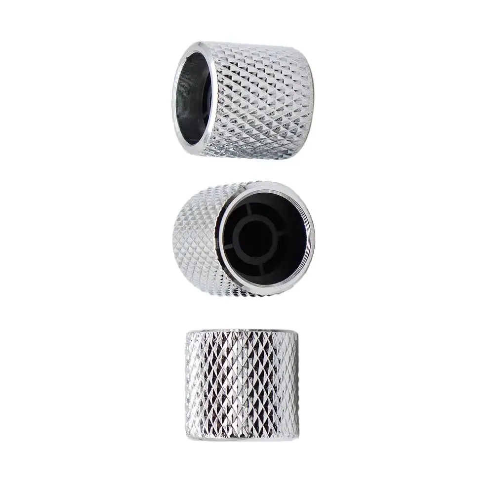 4Pcs Metal Flat Top Knurled Guitar Knobs for  SG Electric Guitar Bass - Set of 4 CR