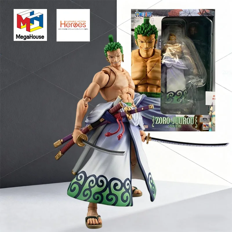 MegaHouse Original MODEL KIT Variable Action Heroes  ONE PIECE Roronoa Zoro  Anime Action Figure Model for Boys 190mm