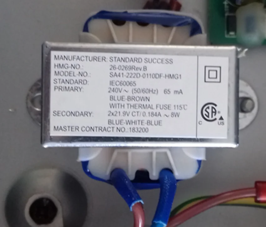 Power Transformer AC 240V input voltage 8W 50/60Hz 2*21.9V output voltage 65mA Magnetic Core Open frame type