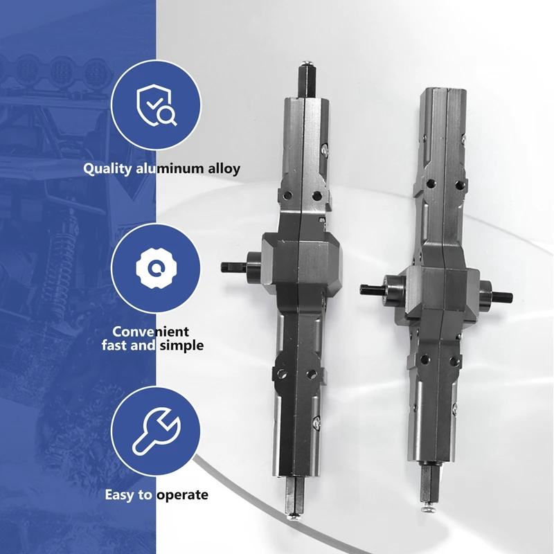 For WPL 1/16 B16 B36 6WD Replace Upgrade Front/ Rear/ Bridge Axle Part Set Truck RC Car Parts Aluminum Alloy Durable