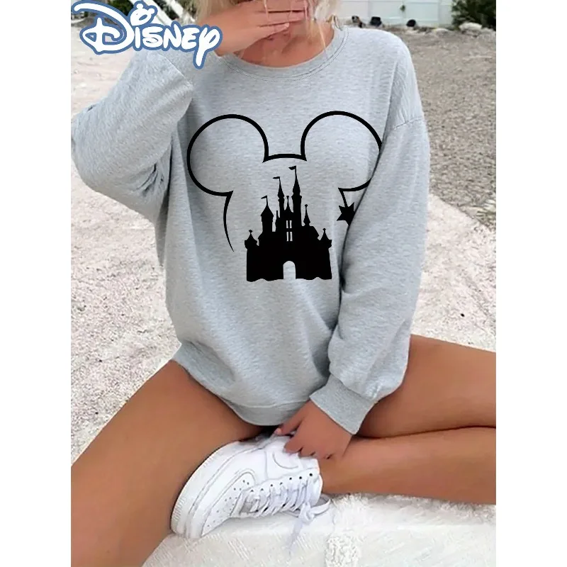 Sweat à capuche à motif château et étoile Disney pour femme, Streetwear décontracté à la mode, automne et hiver, pour hommes et femmes