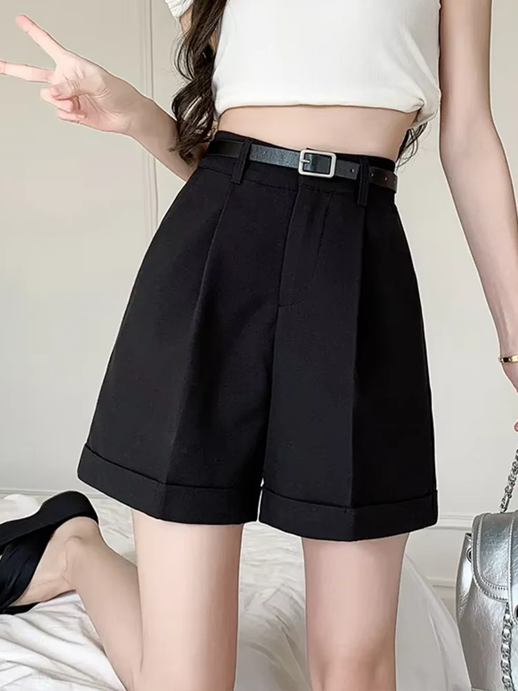 MIESSIAL Spring Summer Casual A-line Wide Leg Shorts