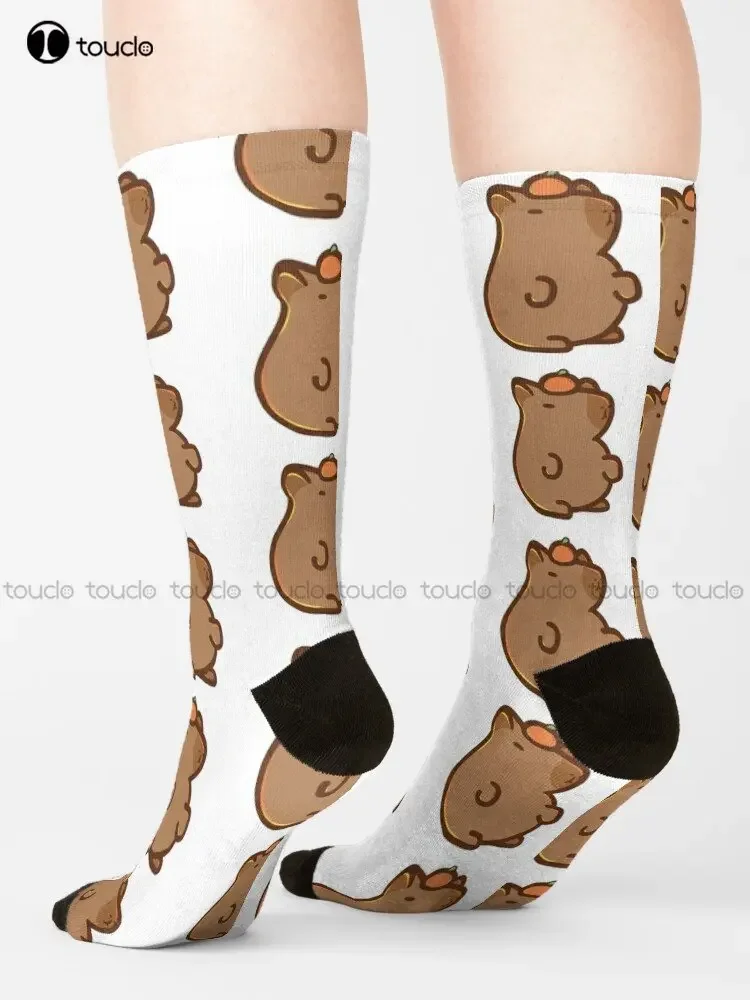 Sleepy Capybara Men'S Slipper Socks Personalized Custom Unisex Adult Teen Youth  Street Skateboard Socks Custom Gift