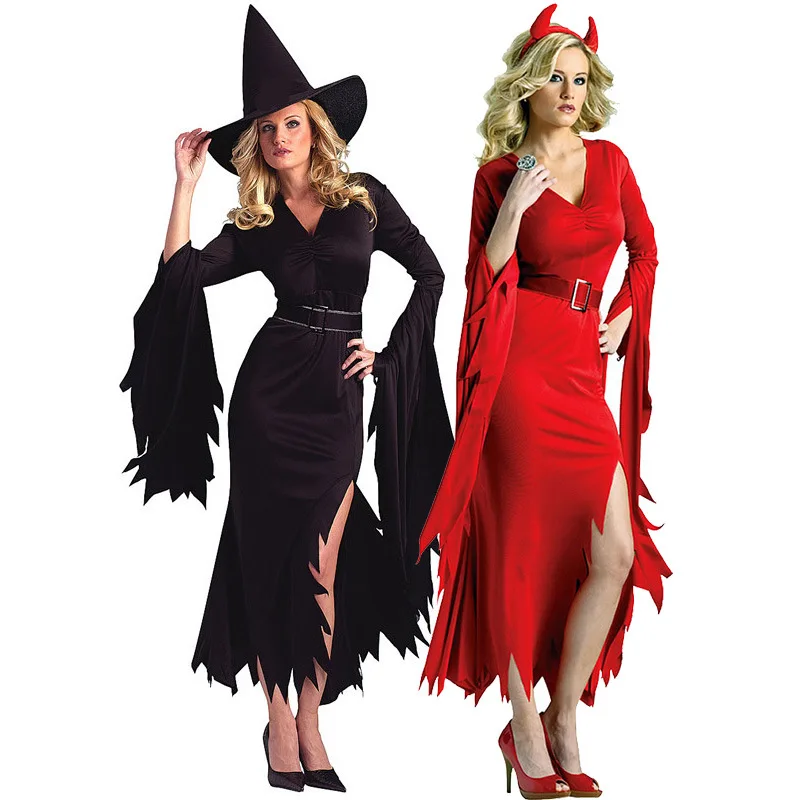 Devil Costume Dresses Cosplay Vampire Witch Women Halloween Carnival Party Outfits