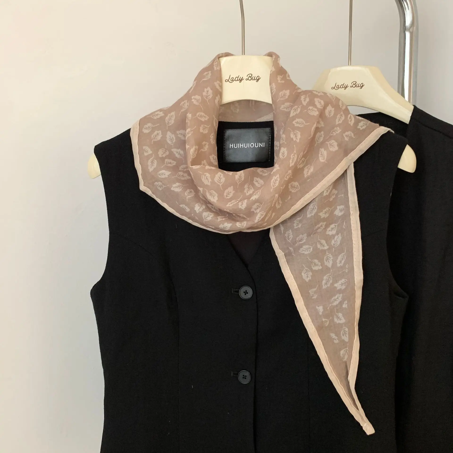 한국 스타일 그레이 블루 페이즐리 스카프 다이아몬드 빈티지 패턴 경량 목 봄 여름 패션 액세서리 여성용 남여 ​