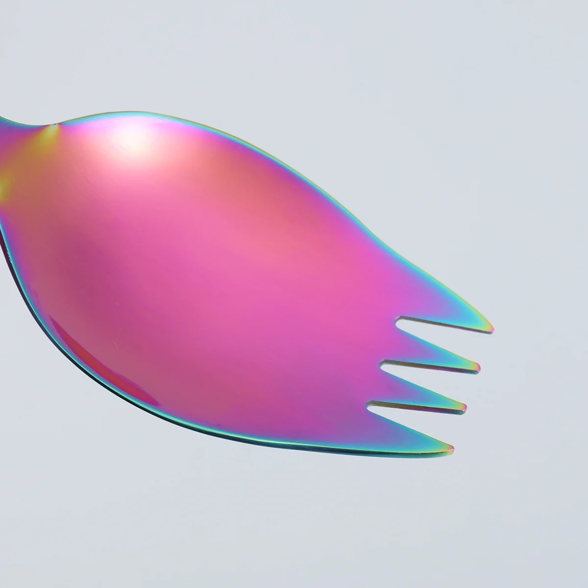 

Stainless Steel Sporks Heavy Duty Large Handle Spoon Fork for Home Kitchen Eating Utensils Salad Fruit Dessert Tool 304