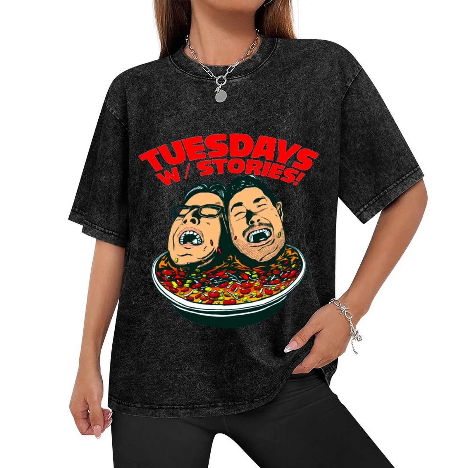 Tuesdays With Stories podcast! T-Shirt summer tops sweat anime clothes customizeds men t shirt