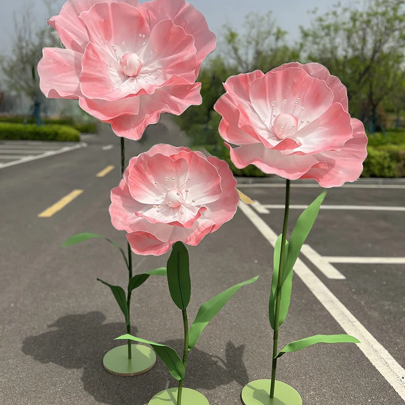 170cm gigantische kunstbloemen klaproos bruiloft decoratie bloem bruiloft feestartikelen podiumindeling weggids bloemen woondecoratie