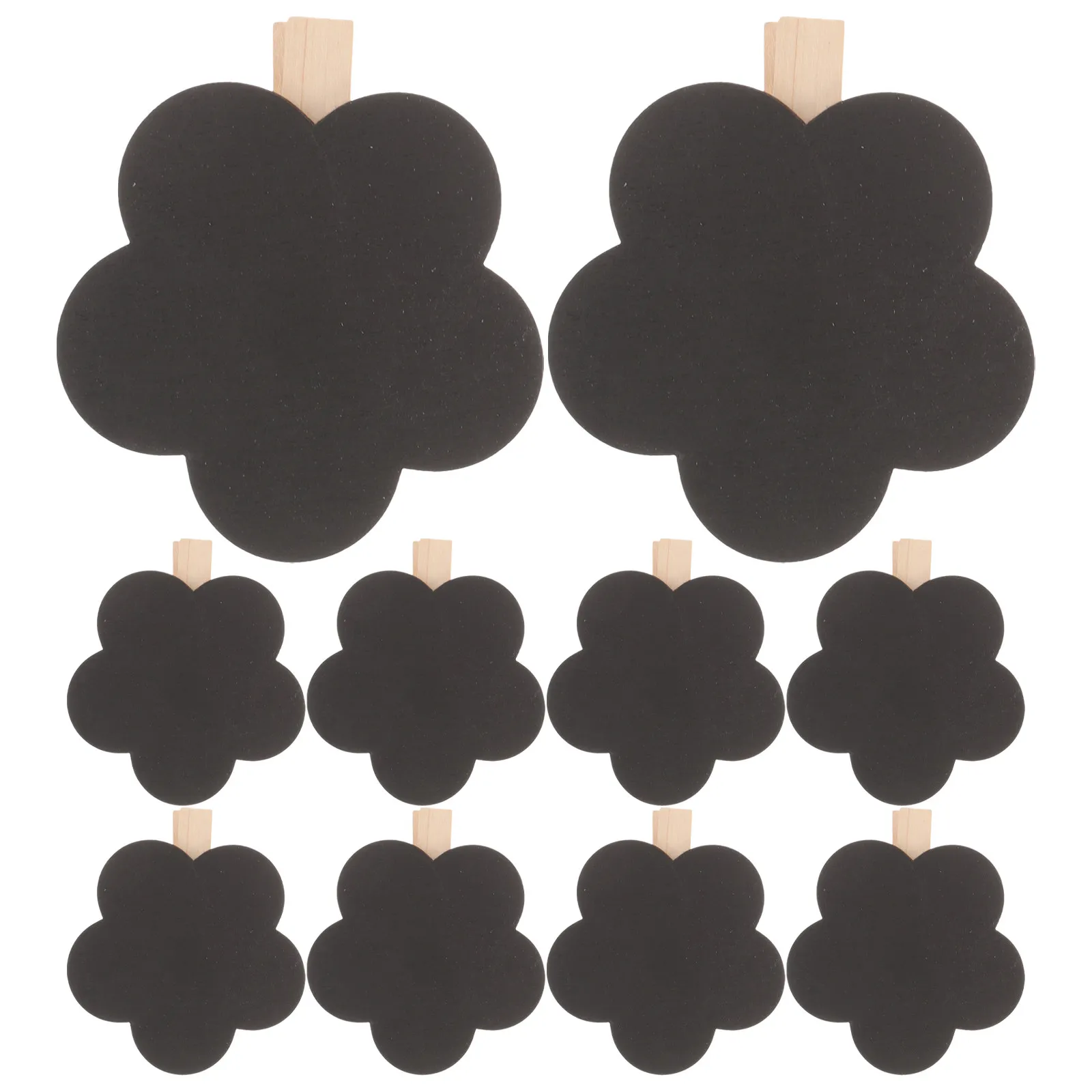 10Pcs Wood Blackboard Memo Clips Stylish Reusable Message Board Clamps for Cocktail Party Wedding Decor Drink Identification