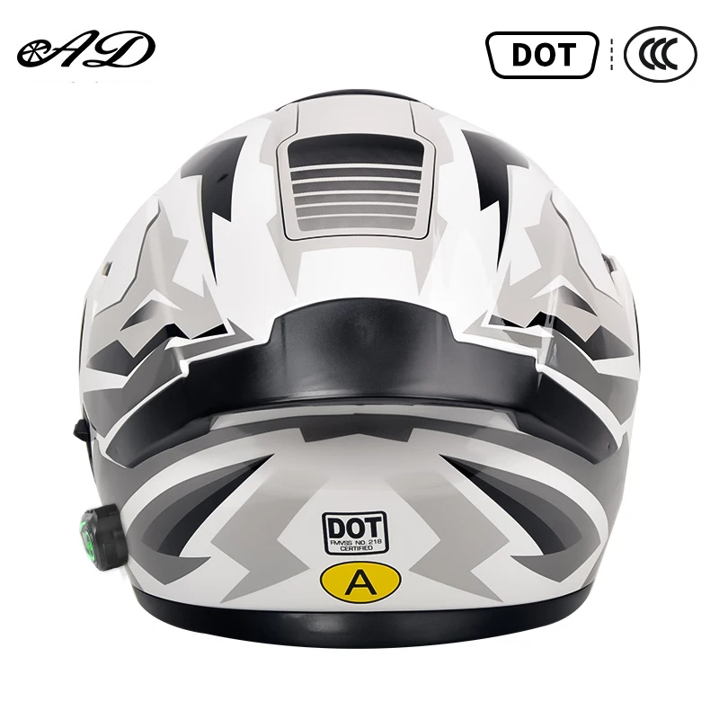 Motorcycle Helmets Dual Lens Racing Ad Helmet with Bluetooth Glove Three Piece Set Cycling Safety Abs Material Helmet Factory