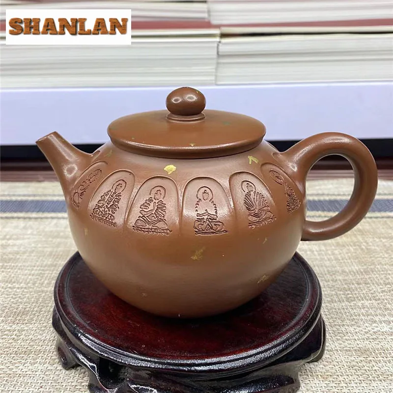 

335 мл Эстетические чайники Исин из фиолетовой глины Художники Горшок ручной работы Сырой руд Фиолетовый грязевой чайник Чайный сервиз Цзыша Коллекция чайных сервизов