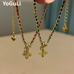 Fashion Jewelry Vintage Temperament Chain With Cord Charm Bracelet For Women Female Gifts Pretty Accessories 2024 Trend New