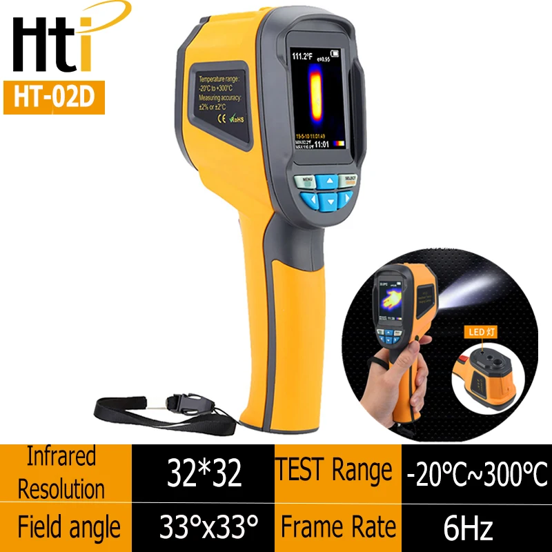 Hti 220*160/320*240/384*288 IR Pixels Handheld Thernal Imager Infrared Thermal Imaging Camera for Indrustrial Repair PCB