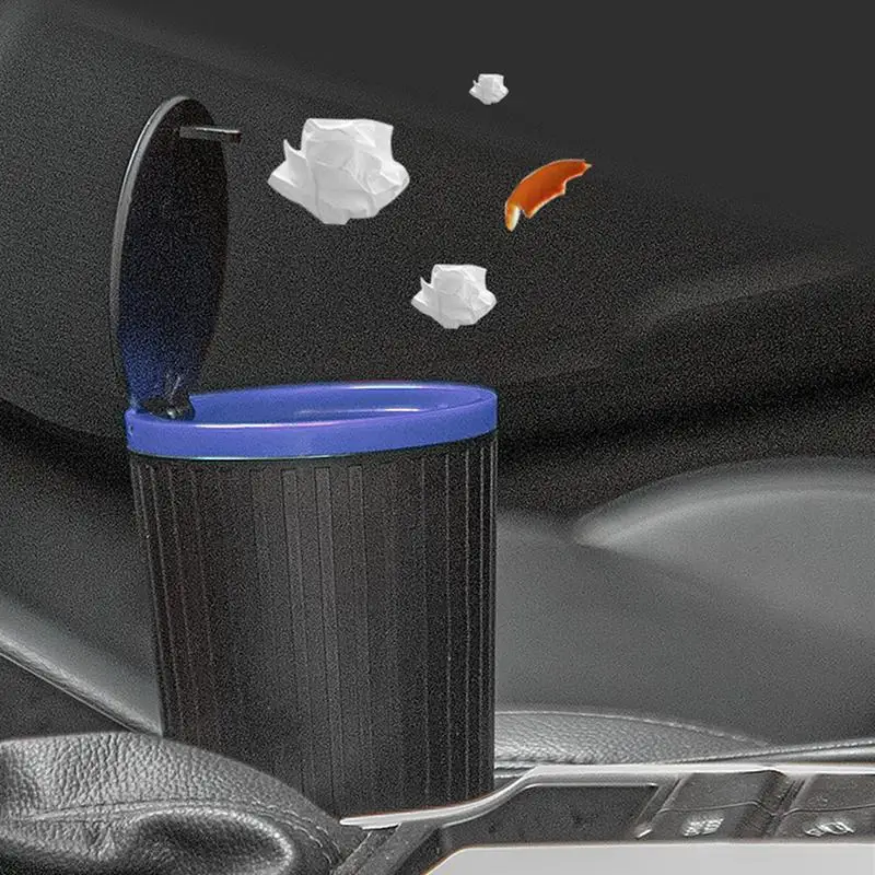 Multifunctional Mini Car Garbage Can Garbage Container Bin Cup Holder With Lid Auto Small Trash Bin Trash Organizer Supplies