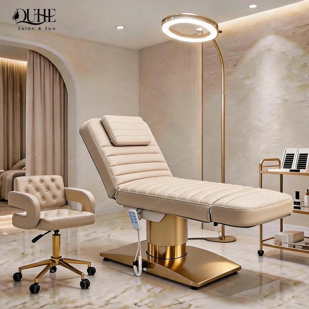 New Design 3 Motors Beauty Bed Electric Facial Chair Esthetician Reclining Massage Lash Electric Beauty