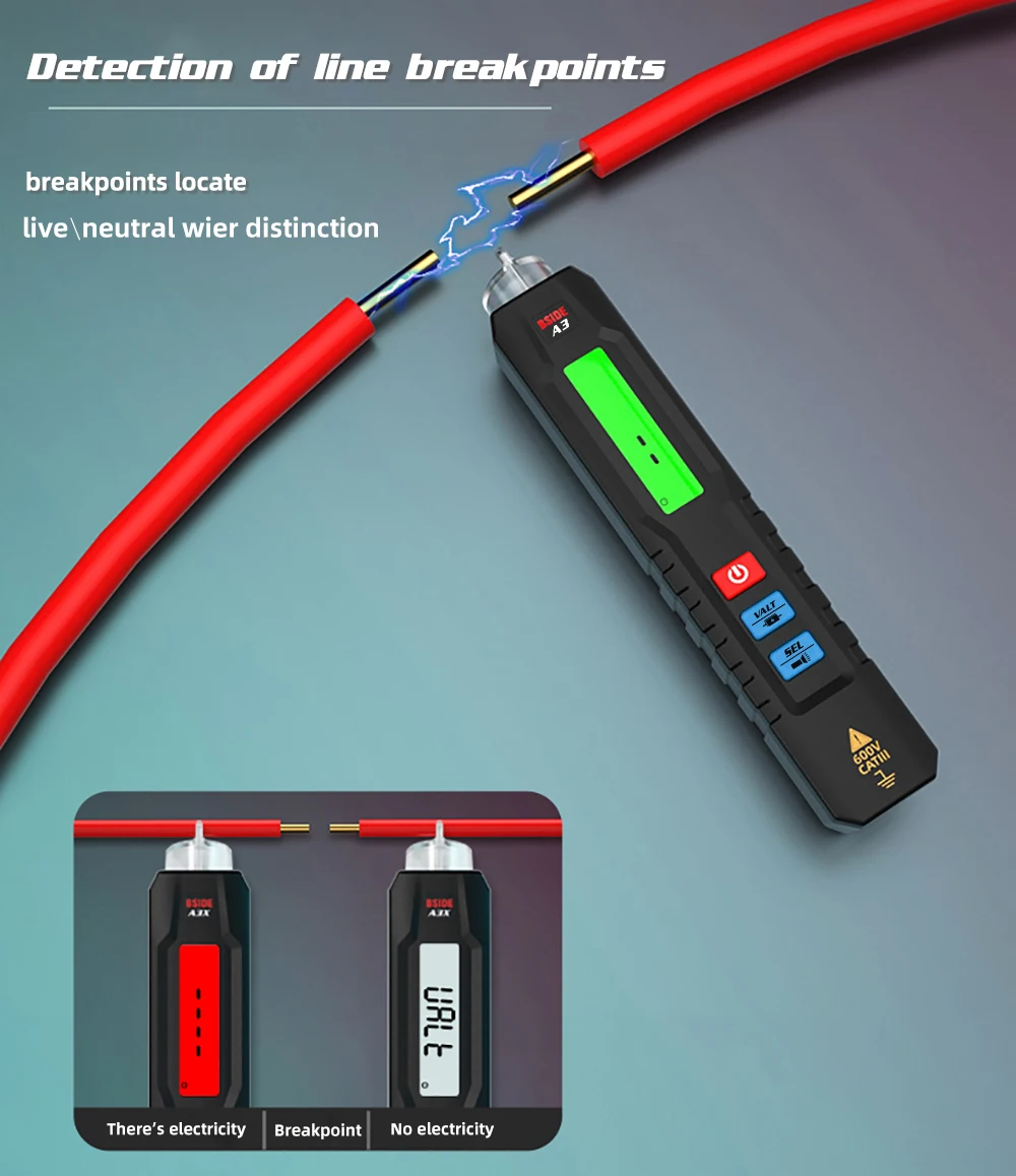 BSIDE New Smart Digital Multimeter True RMS Voltmeter Hazardous Voltage Detector Capacitor Voltage Ohm Diode NCV HZ Field Tester