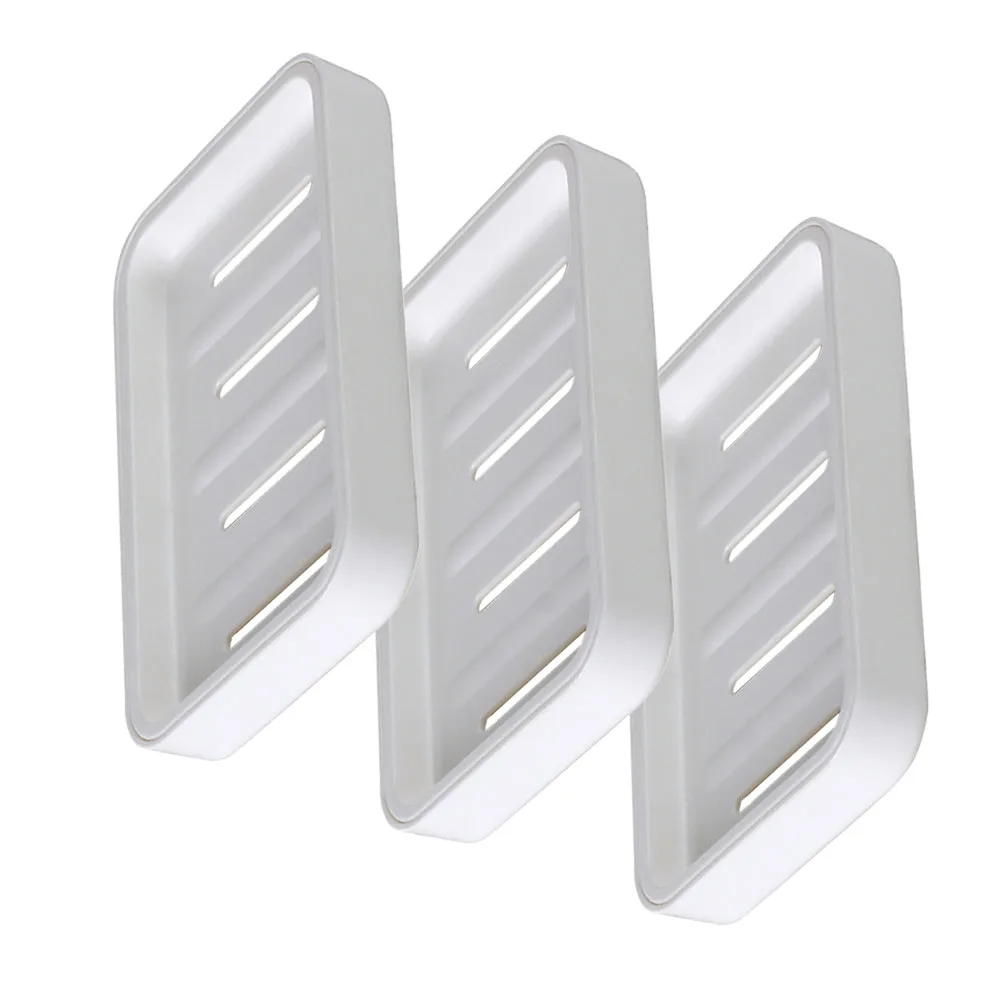 

3pcs Dual-Layer Dish Drainer Water Drainage Plastic Soap Container Box For Bathroom Kitchen Counter Top Easy Use
