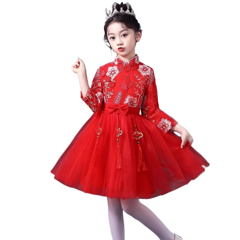 Cheongsam Dresses Chinese Style Dress Chinese New Year Clothes for Kids Ethnic Style Children Clothing Performance Costume Fairy