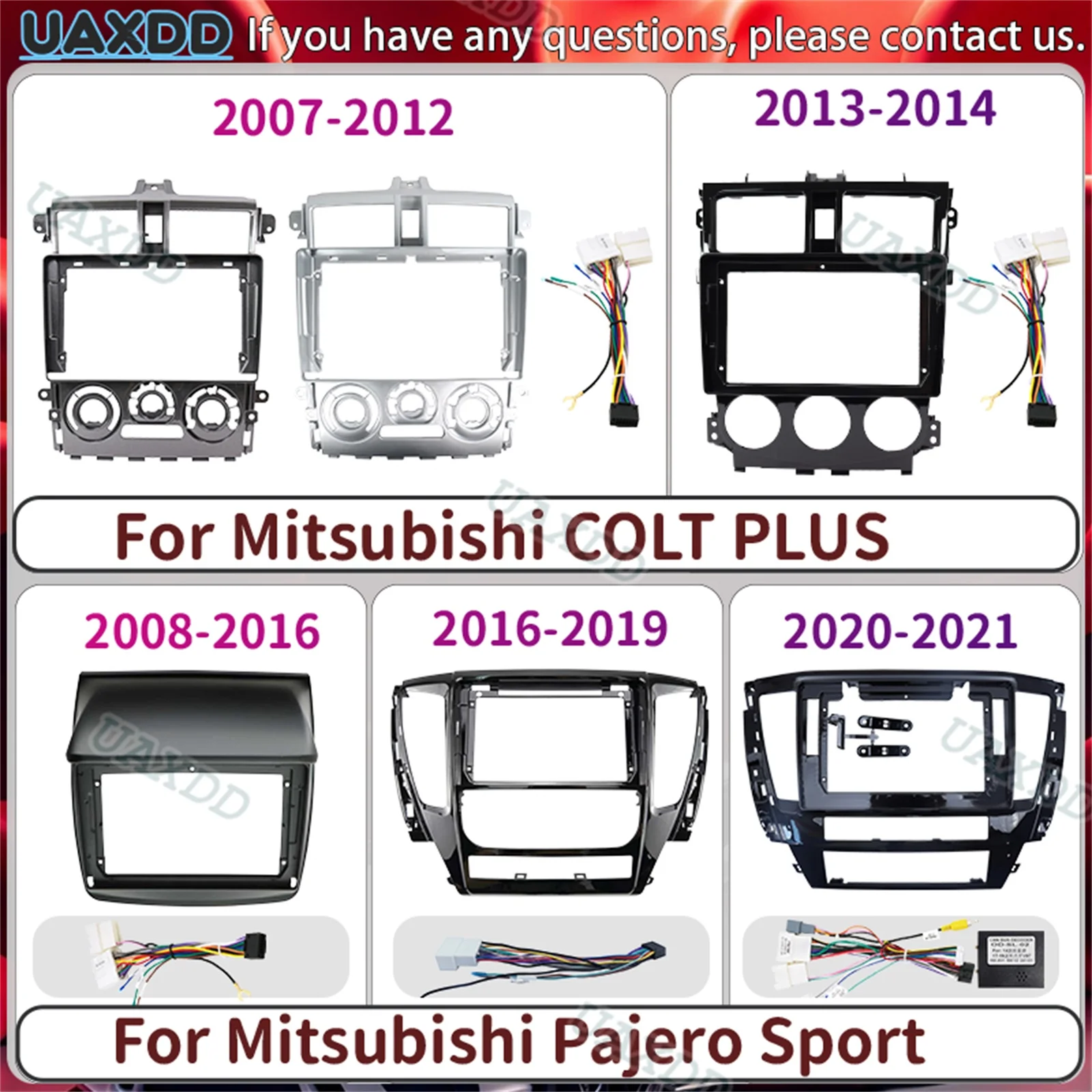 Automotive Center Android Stereo CD Radio Frame Kit Panel For Mitsubishi 2007-2014 COLT PLUS 2008-2021 Pajero Sport Triton L200