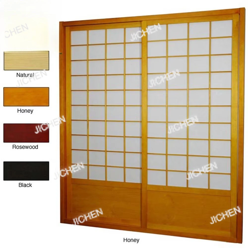 

Paper Screen Sliding Partition Door Waterproof Surface Treatment Solid Wood Manual Opening