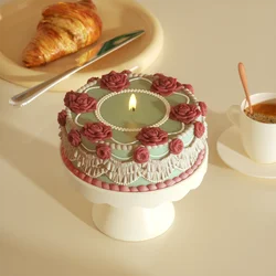 Nicole Cake Candle Molds DIY Scented Aromatic Candle Silicone Mold 3D Birthday Cake Candle Making Mould Home Decoration
