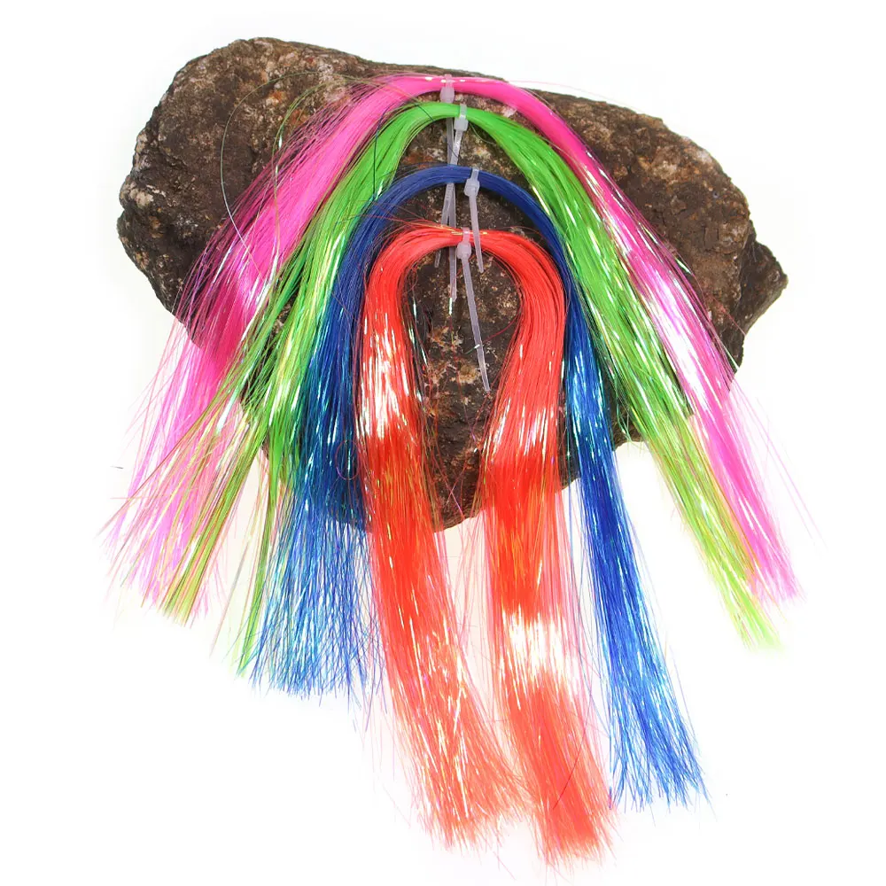 4/14 Packungen 0,5 mm Ice Wing Flashabou Tinsel Crystal Flash Fliegenbindematerial für Nymphen, Streamer, Jigkopf-Köder, Meeresfischköder – Detail 7