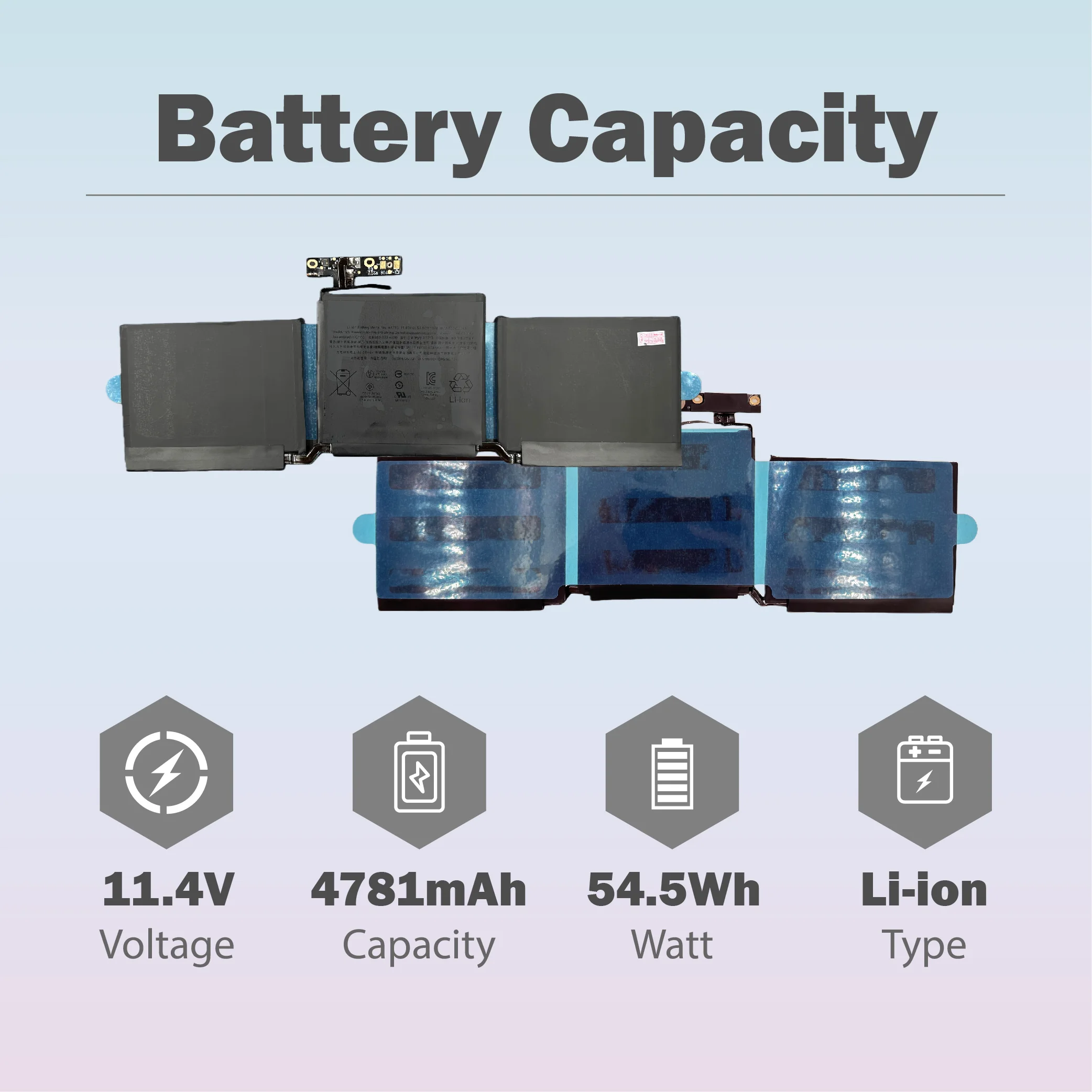 A1708 A1713 Laptop Battery Replacement For MacBook Pro 13 inch (Late 2016, Mid 2017) A2159(2019) A2289(2020) A2338(2020,2022) A1
