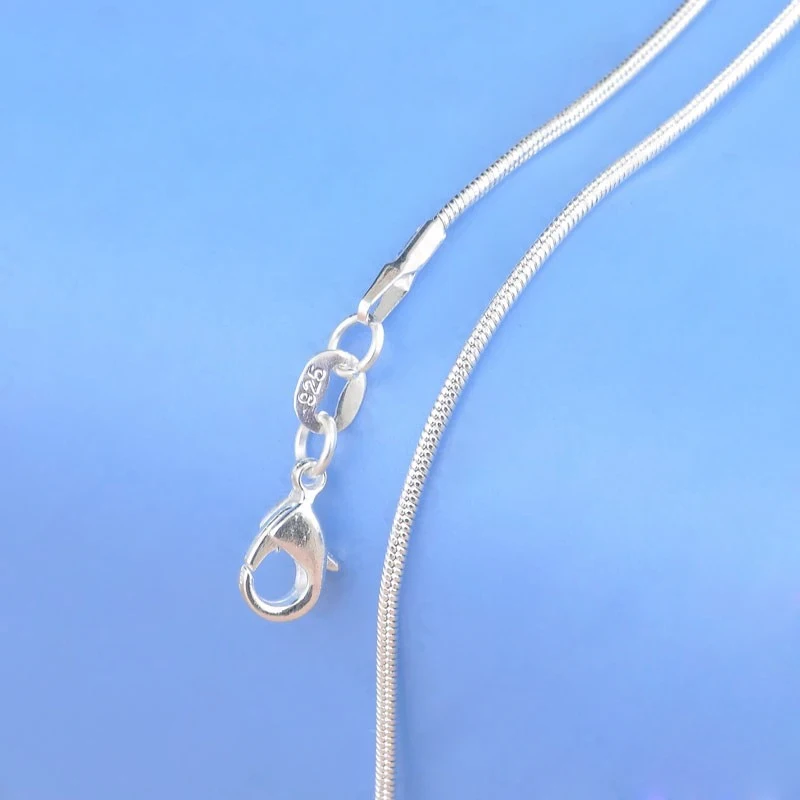 Big Sale Genuine 925 Sterling Silver Chains Necklaces Smooth Lobster Clasps for Men Women Pendant Fittings 16-30\