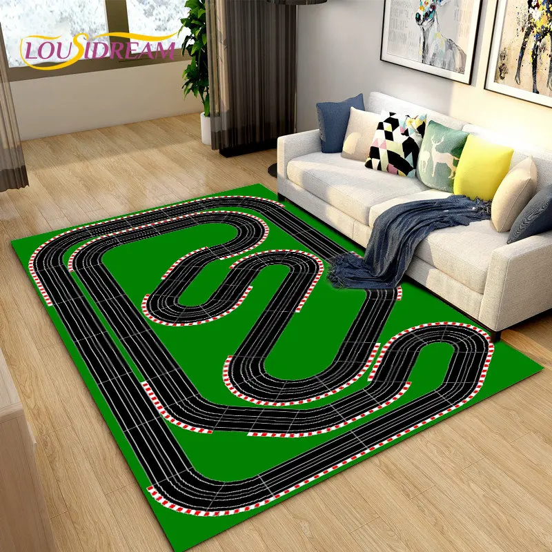 Kids Baby Playmat Highway City Traffic Playroom Area Rug Large,Carpet Rug for Living Room Bedroom ,Bathroom Non-slip Floor Mat