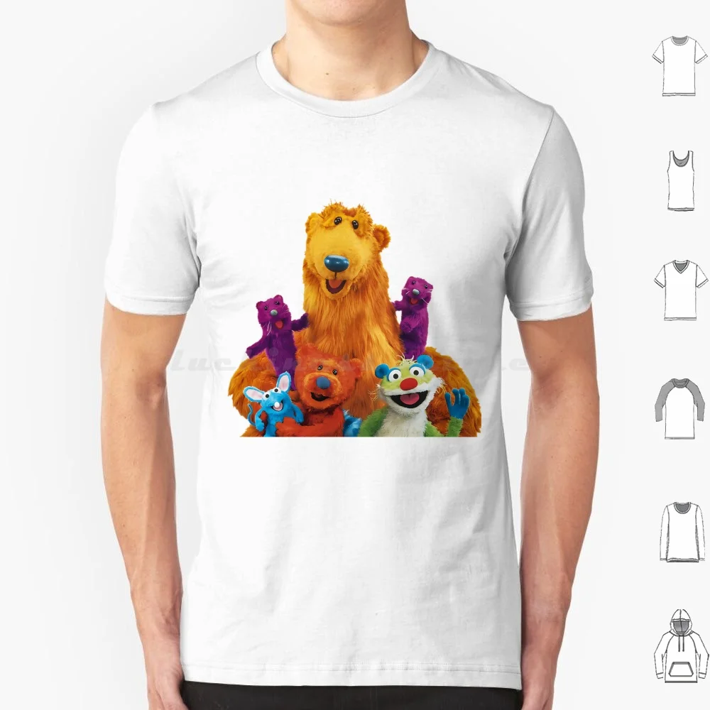 Camiseta de algodón con estampado de oso y amigos para hombre y mujer, camisa con estampado DIY de oso En La Gran casa Azul, oso Nella Grande, oso Azul 90