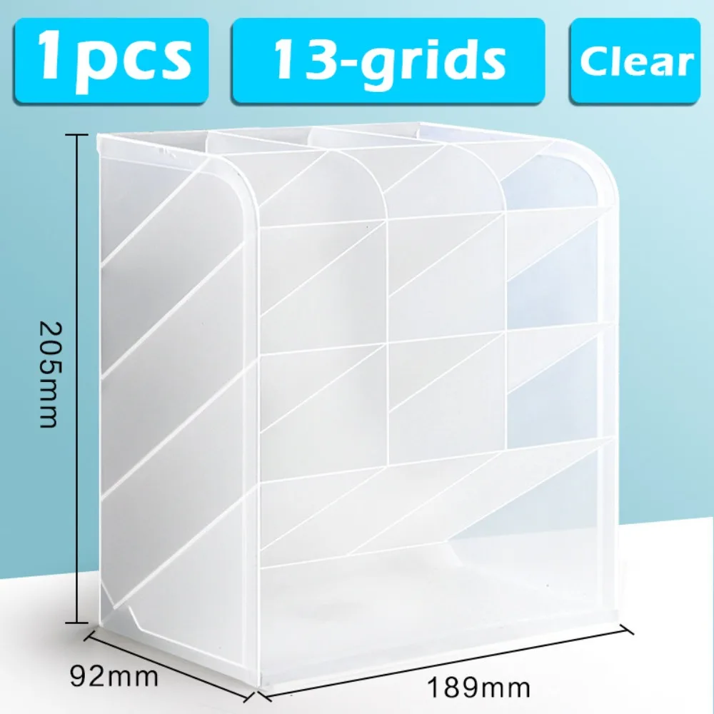 High Quality Plastic Pen Holder Large Capacity Desktop Organizer Pen Container Oblique Insertion Type Pen Bucket Students