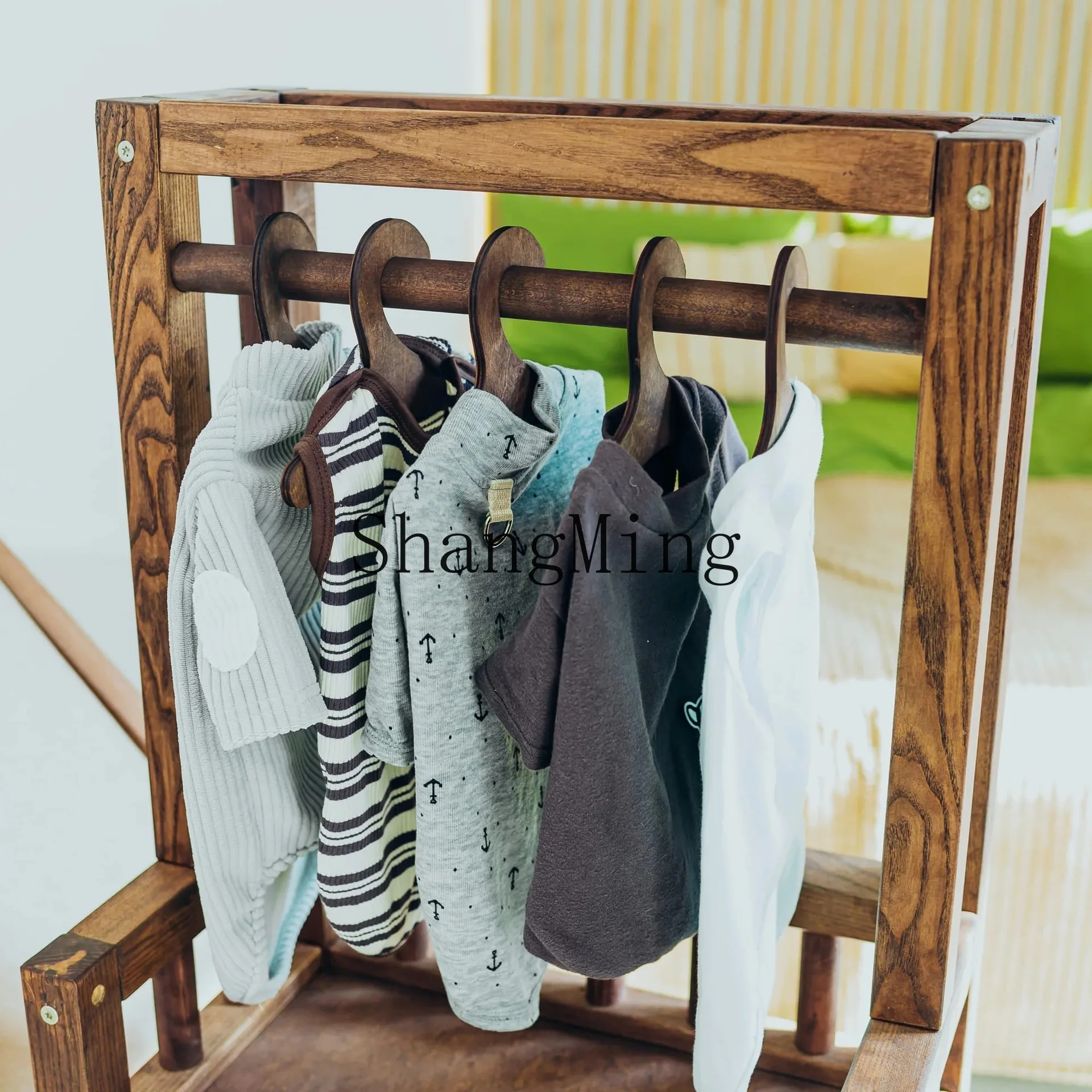 FG Wooden Pet Dog Wardrobe Home Multi-Functional Simple Coat Rack Bedroom Living Room Furniture Large Capacity Storage Rack