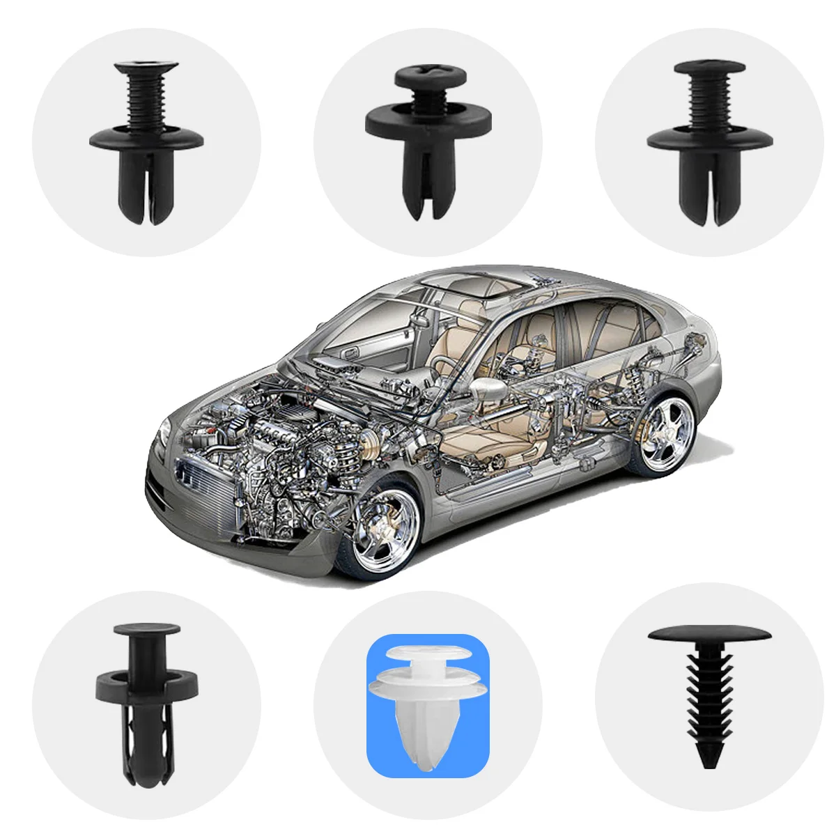 6 Sizes Of Nylon Plastic Fastener Kit For Automobiles Car Decorative Panel Clip Mixed Body Bumper Rivet High Quality Fasteners