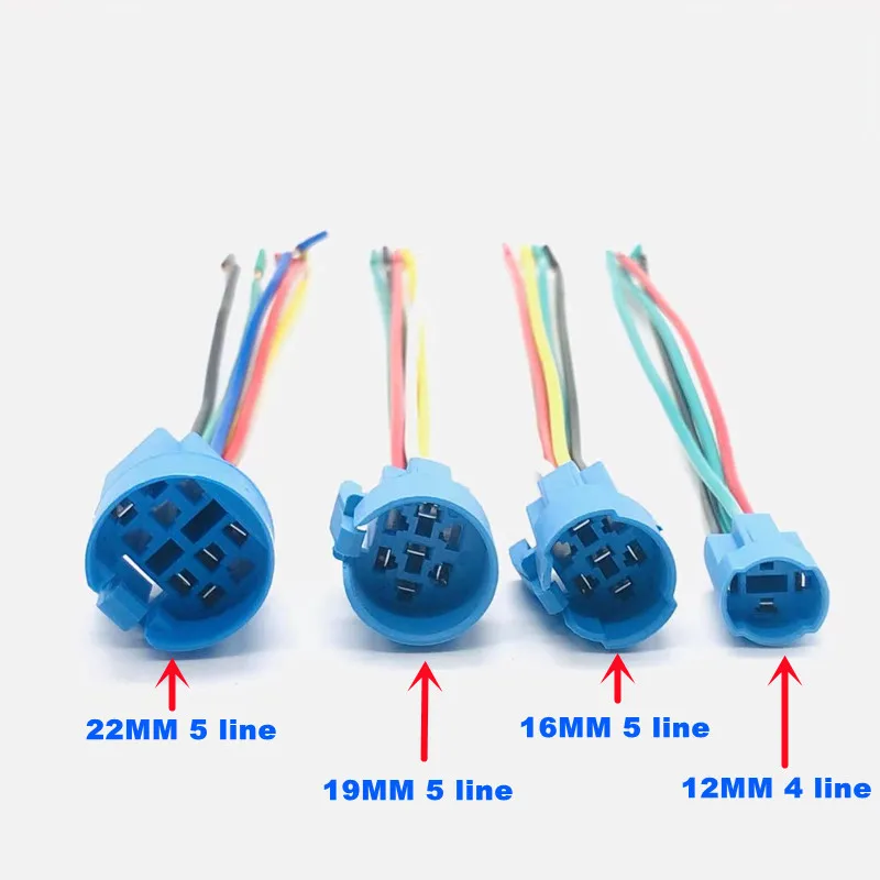 금속 단추 커넥터, 금속 단추 스위치 테일 라인 소켓 라인, 길이 150mm, 2345 라인, 12mm, 16mm, 19mm, 22mm