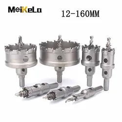 Meikela 12-200mm TCT Core Hole Saw Drill Bit For Metal Stainless Steel Wood Cutting Thick Plates Cutter Drill Tool Carbide Tip