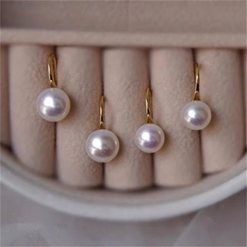 Senlissi- New Style Wholesale 8mm Natural Freshwater White Bread Pearl and 925 Sterling Silver Earrings for Women  Jewelry Gifts