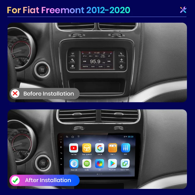 AWESAFE Wireless CarPlay Autoradio for Fiat Freemont 2012-2020  Car Radio Multimedia Player Android Auto Stereo GPS