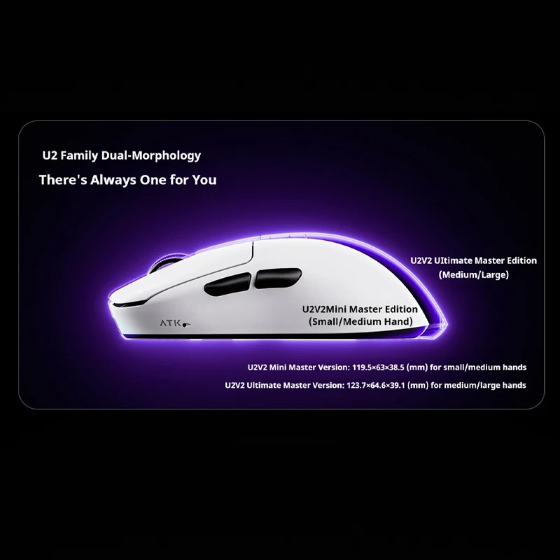 

ATK U2V2 Ultimate Wireless E-sports Mouse PAW3950 Ultra 8T8R 8K custom Ergonomics Office Game Mouses PC FPS Accessories gifts