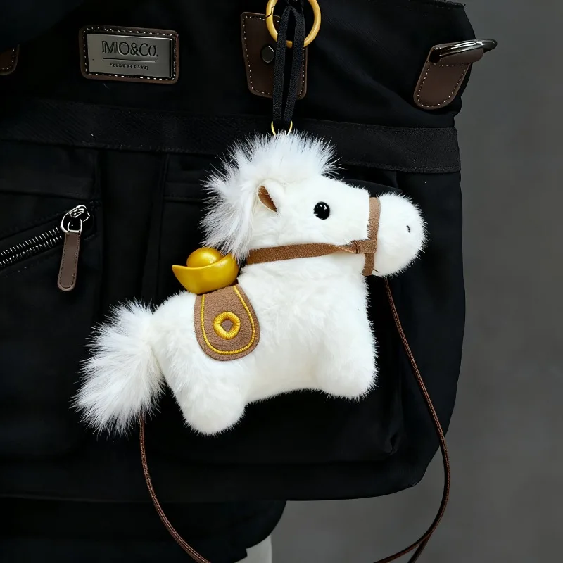 Lucky Year of the Horse Plush Mascot "Fortune Horse" Zodiac Animal Keychain Bag Backpack Decoration