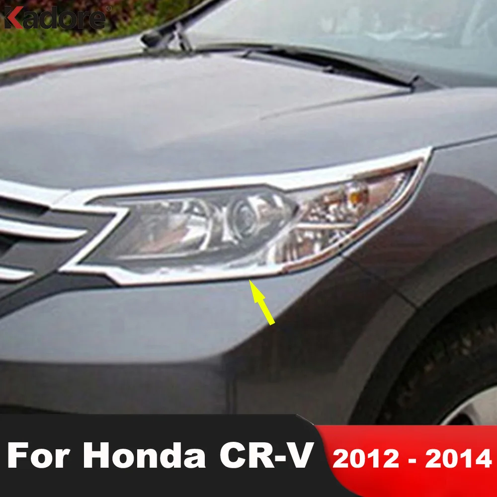 

Car Front Headlight Lamp Cover Trim For Honda CRV CR-V 2012 2013 2014 Chrome Front Head Lights Molding Garnish Trims Accessories