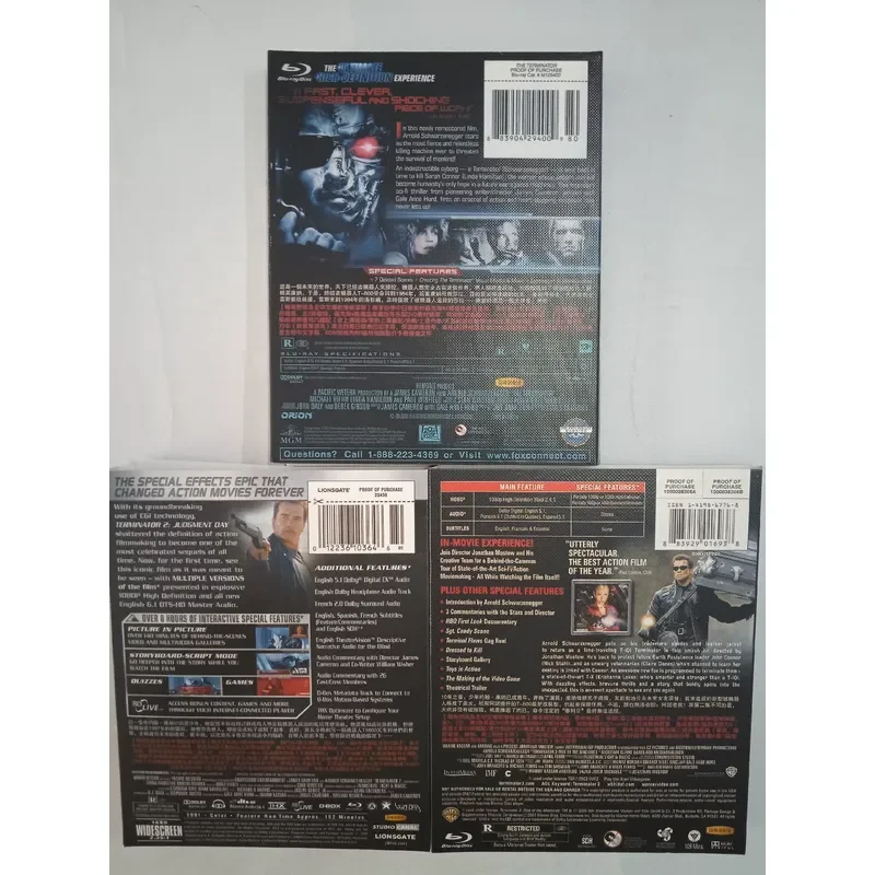 Blu-ray Disc Movie Collection Terminator 1 2 3 Classic Sci-Fi Action Film Series