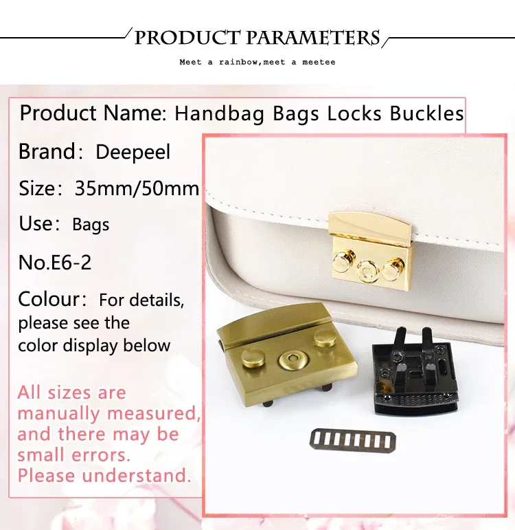 2/3/4/5Pcs Deepeel 50mm/35mm Handbag Lock Replaceable Snaps Clasp Locks Bag Purse Closure Buckles DIY Leather Crafts Accessories