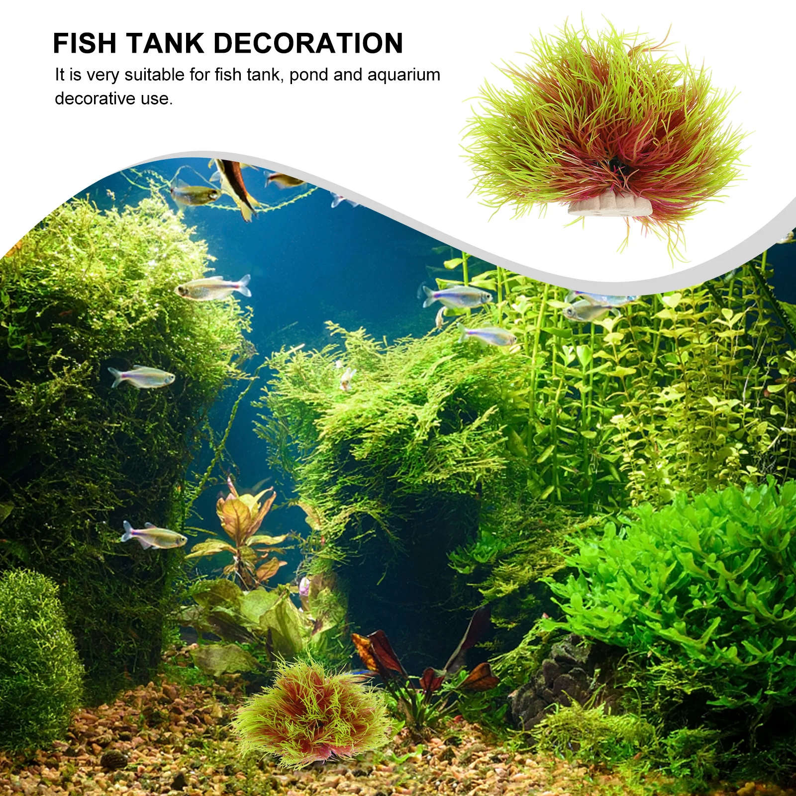 

Realistic Fake Aquatic Plants Waterproof Durable Lifelike Aquarium Decorations Fish Tank Supplies Simulation Water Grass