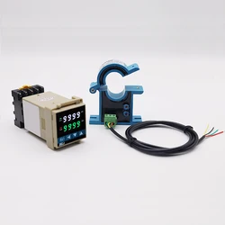 DC0-50A 100A 200A 1000A misuratore di ampere cc di tipo Din con allarme ampere alto e relè di allarme basso misuratore di corrente con sensore a morsetto