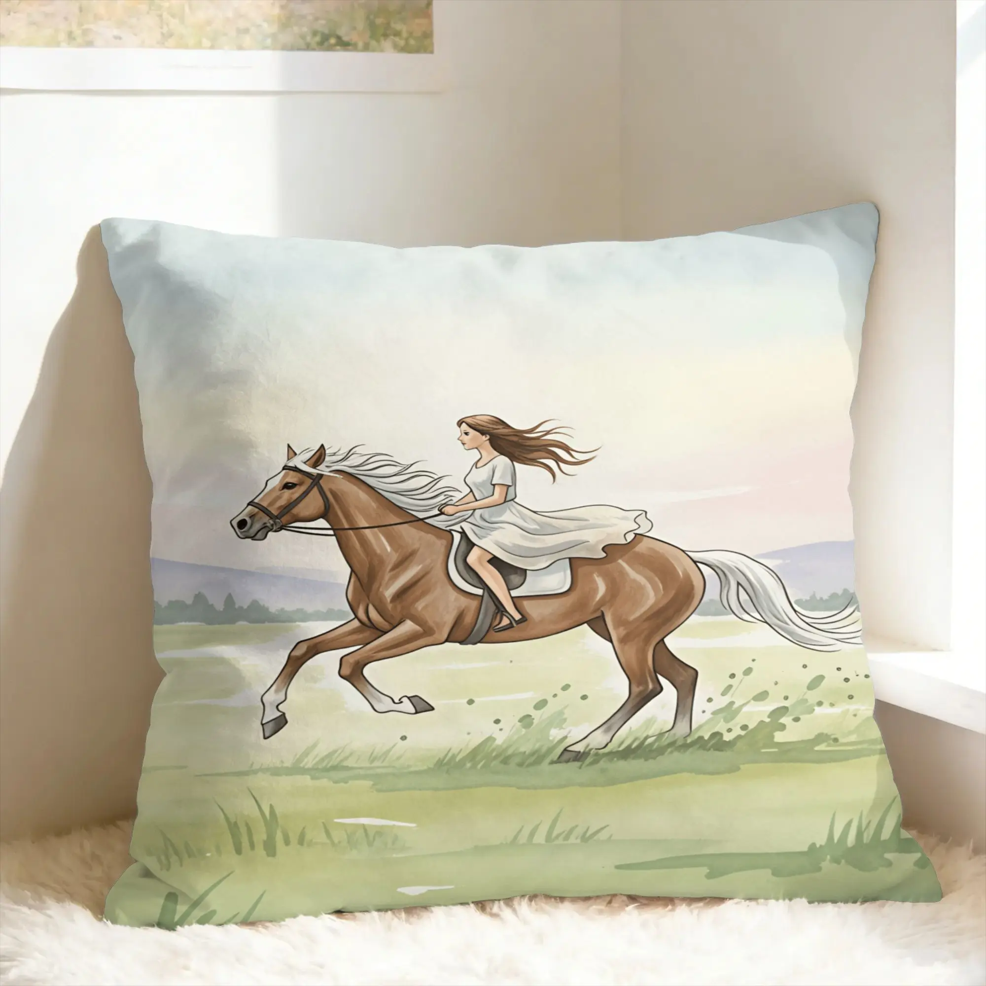 Equestrian Pillow Case  Vintage Pillow Cover Soft Pillowcases For Couch Sofa Bedroom
