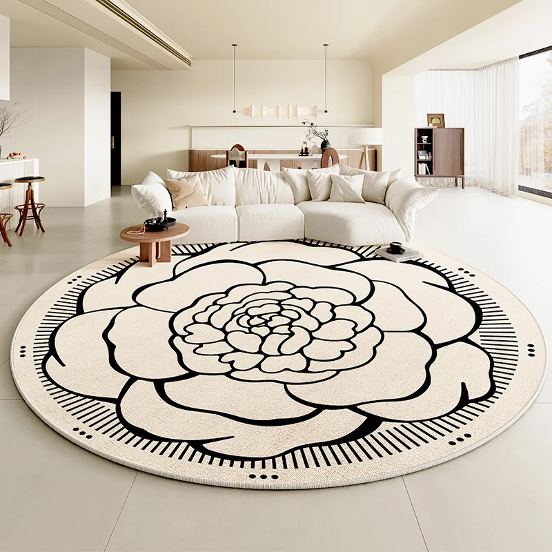 

Retro Round Living Room Decoration Carpet Light Luxury Rugs for Bedroom Fluffy Soft Cloakroom Plush Rug Home Noni-slip Floor Mat