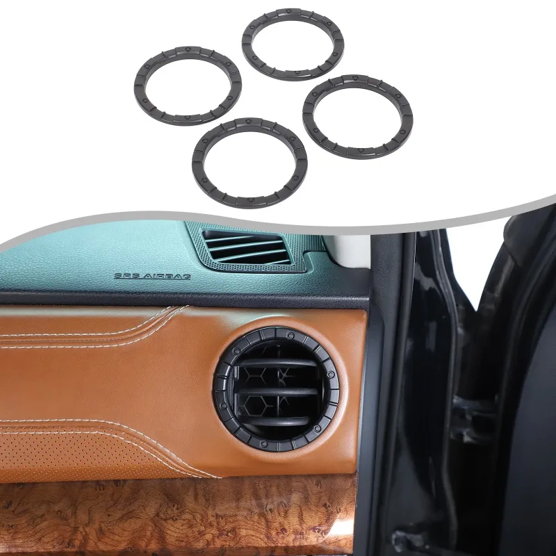 4pcs ABS For 2014 - 2021 Toyota Tundra （Mecha Model）Dashboard Vent Ring Vent Decorative Frame Trim  Car Accessories