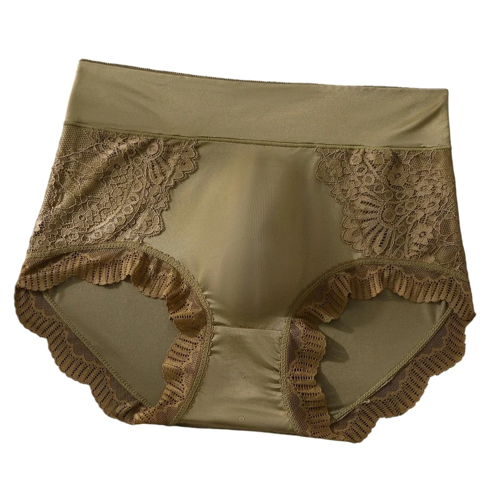 Thin Ice Silk Men's Briefs Featuring Lace Trim and 3D Bulge Pouch Breathable Stretch Underpants for Active Lifestyle