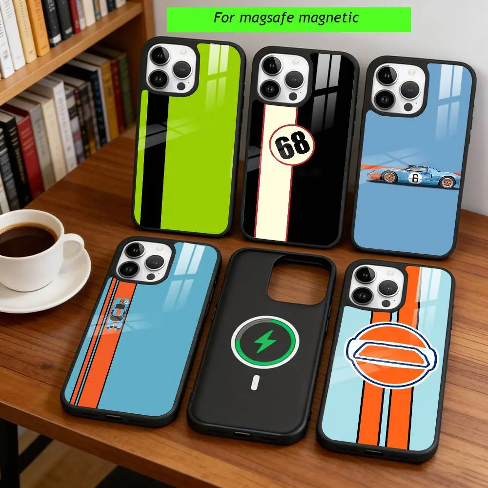 

Star Gulf Racing Phone Case For iPhone17,16,15,14,13,12,11 Plus,Pro Magnetic For Magsafe Wireless Charging