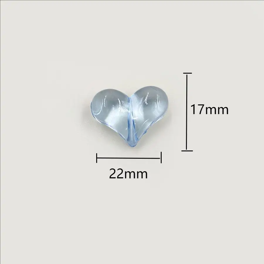 10Pcs 17 * 22mm Acrylic Transparent Heart Beads Jelly Colored DIY Cute Earrings Necklace Bracelet Craft Jewelry Keychain